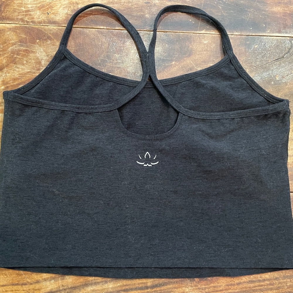 Beyond Yoga Spacedye Slim Racerback Crop Tank Gray-Black Women's Size Large